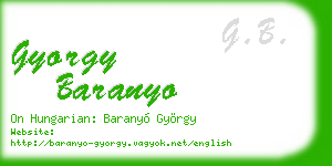 gyorgy baranyo business card